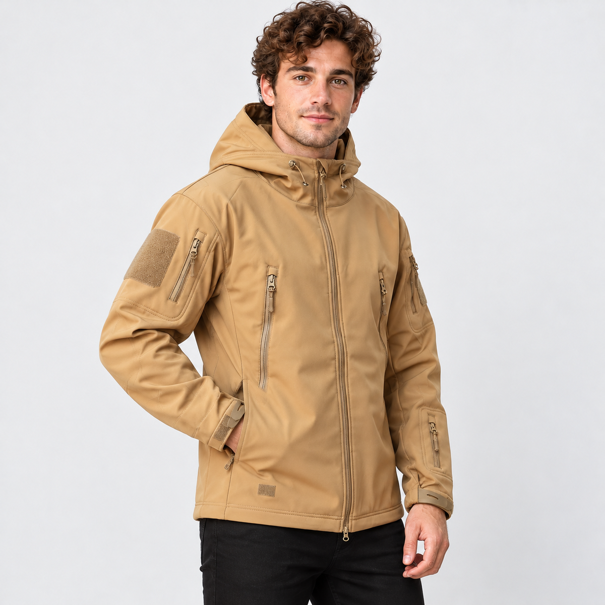 Montviro | Men's Softshell Jacket Fleece Lined Hooded Windproof Coat