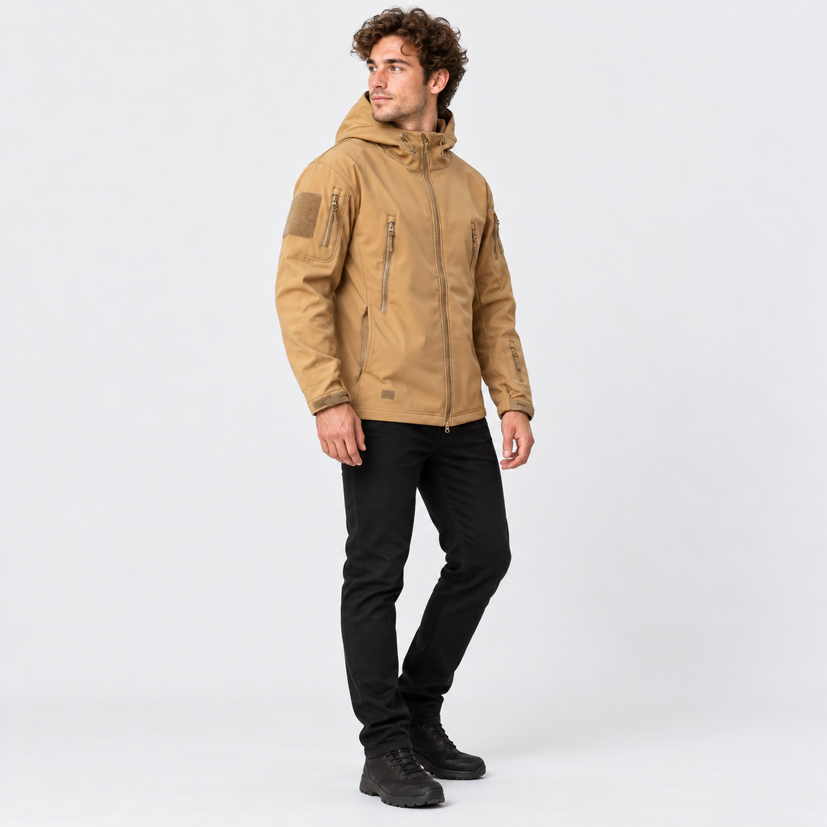 Montviro | Men's Softshell Jacket Fleece Lined Hooded Windproof Coat